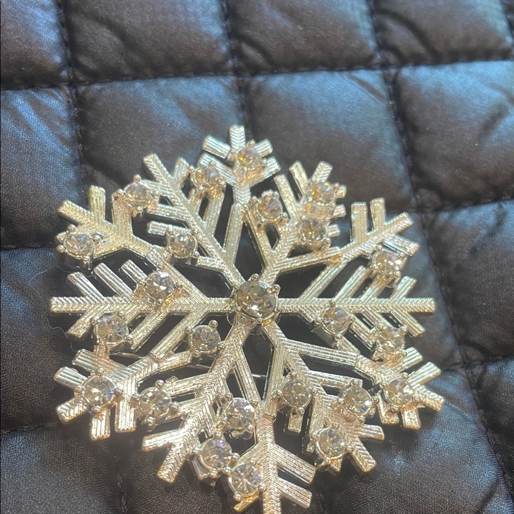 Elegant Silver Snowflake Brooch